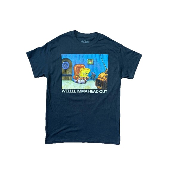 NWT Spongebob Meme Tee "Imma Head Out" Graphic Shirt Medium Funny Top Spencer’s - Picture 1 of 6